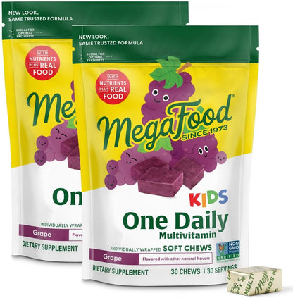 MegaFood Kids One Daily Multivitamin Soft Chews - Grape, 30 Count