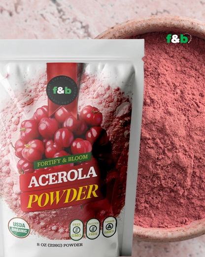 f&b superfoods Pure Organic Acerola Cherry Powder - Freeze Dried, 227g
