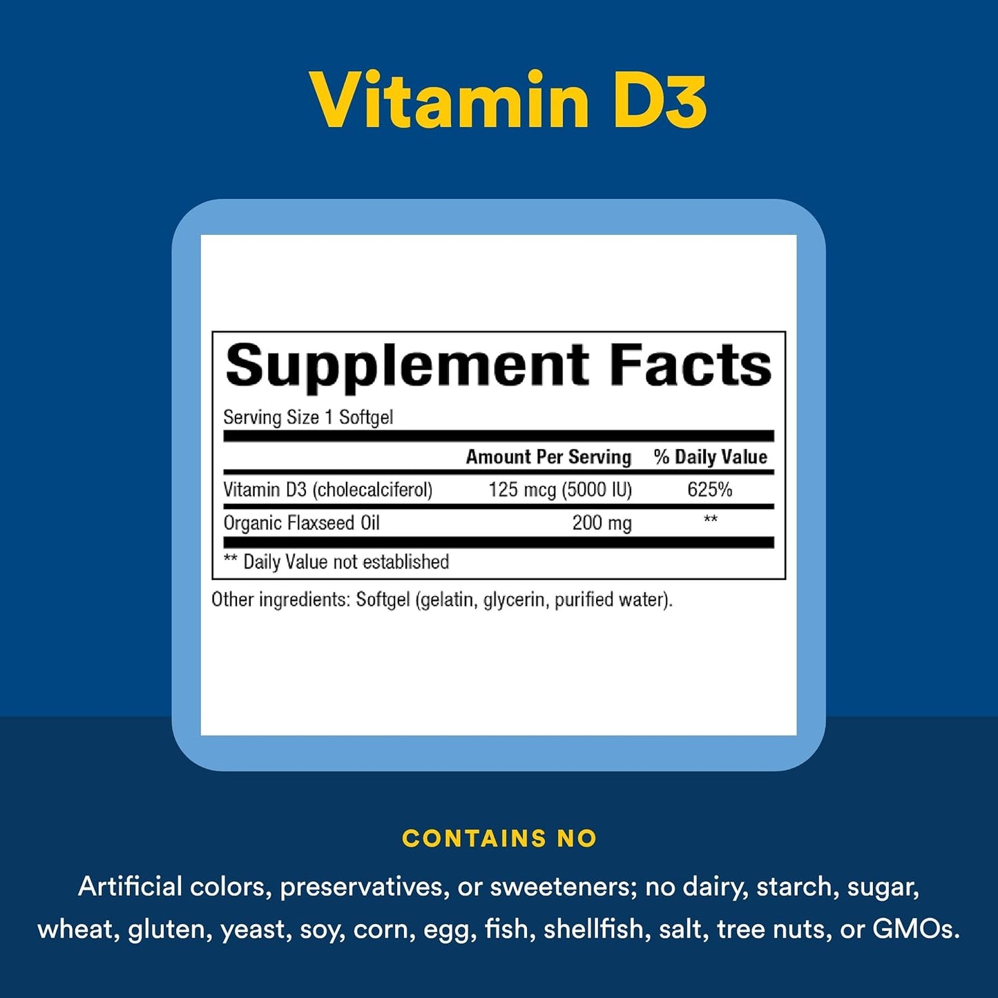 Natural Factors Vitamin D3 5000 IU (125 mcg) Softgels, 360 Count - görsel 4