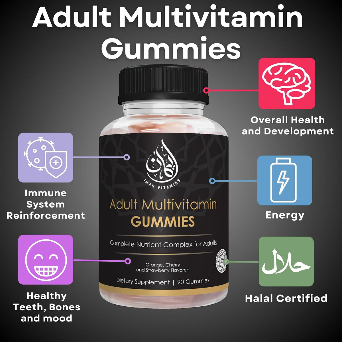 Iman Vitamins Halal Complete Complex Adult Multivitamin Gummies - görsel 2