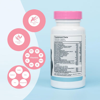 Dr. Talbot's Mom Fertility Support Multivitamins - Aids Ovulation and Prepares the Body for Conception - 60 Capsules