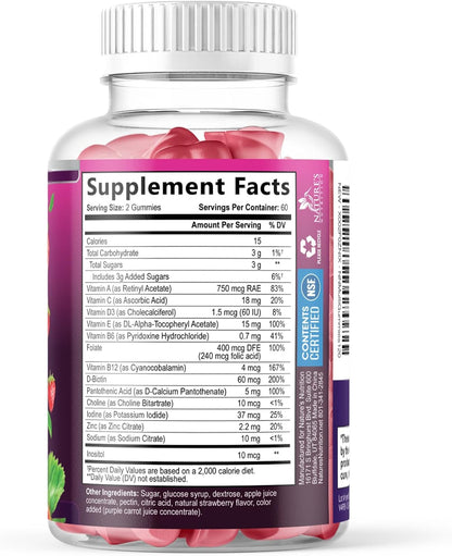 Multivitamin Gummies for Adults - Daily Adult Multivitamin Gummies with Vitamins A, C, D, B12 for Women & Men - Immune Support Gummy Multivitamins Supplement, 120 Count