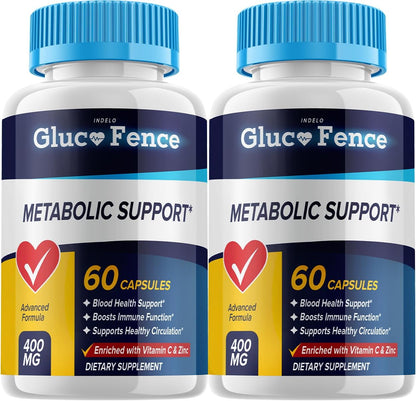 Gluco Fence Metabolic Support - Gluco Fence Advanced Formula Capsules (2 Pack, 120 Capsules)