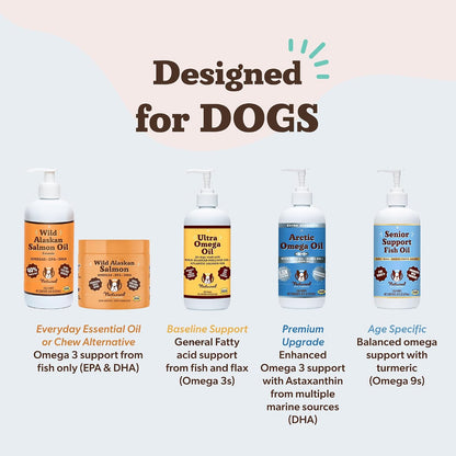 Natural Dog Company Wild Alaskan Salmon Chews – Omega-3 Fish Oil Supplement, 90 Chews
