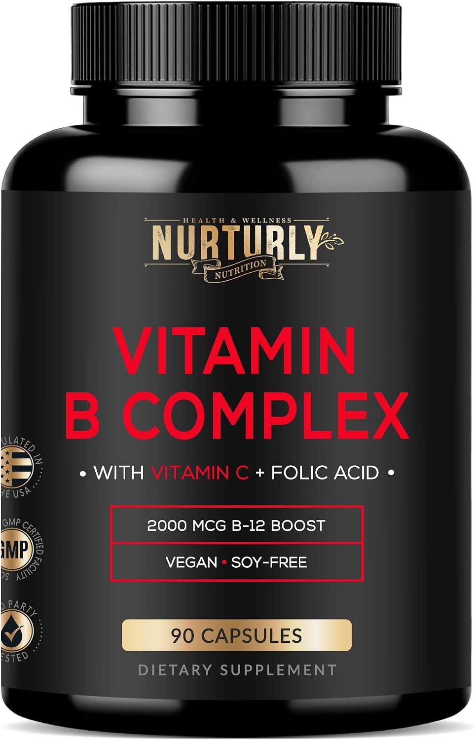NURTURLY Super B Complex: All Essential B Vitamins for Energy and Immunity – 180 Tablets - görsel 9
