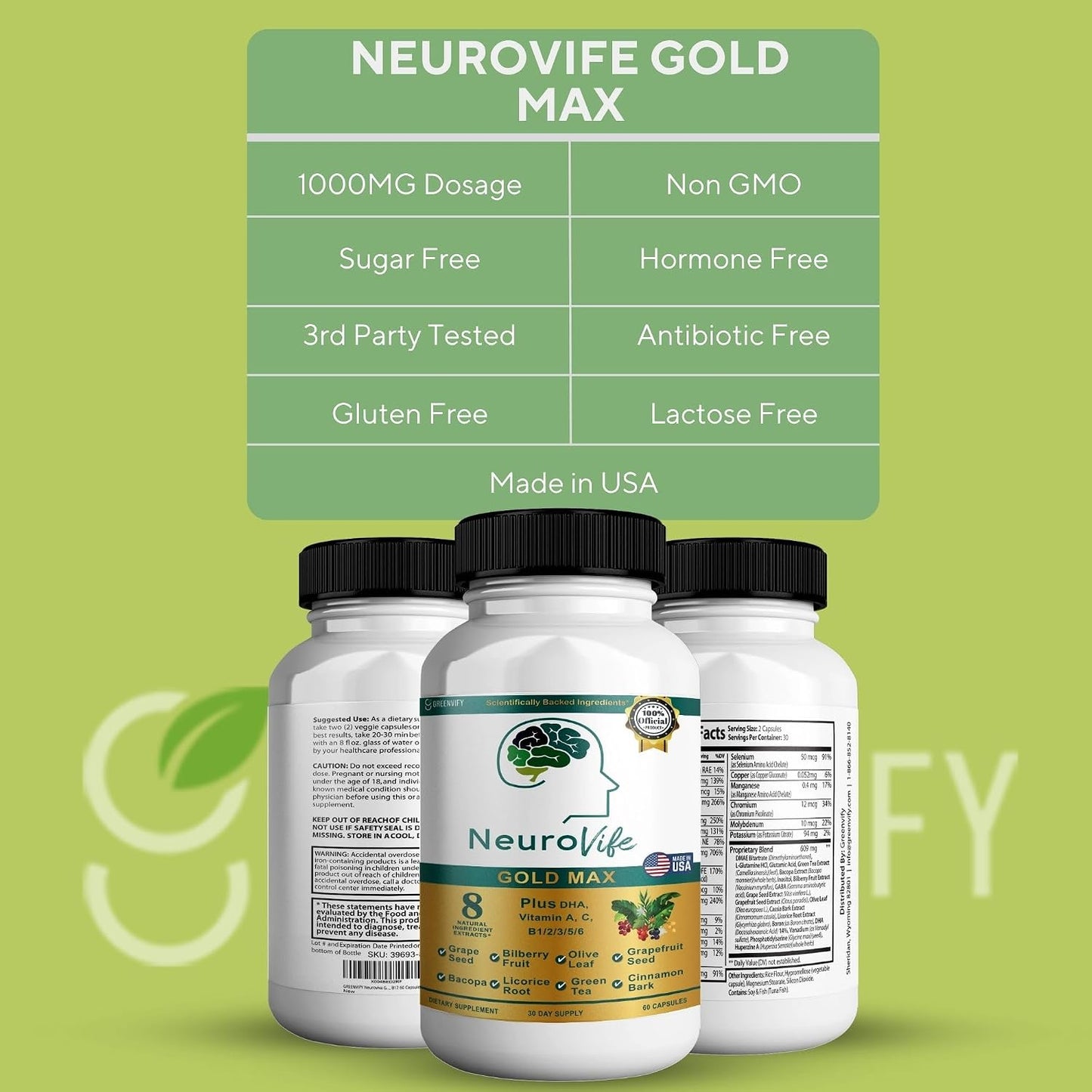 NeuroVife Gold Max Nootropic Formula – Cognitive Focus and Clarity Complex, 60 Capsules - görsel 4