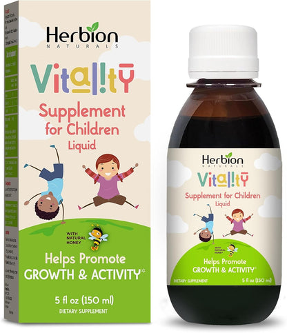 HERBION Naturals Vitality Supplement for Children, Supports Growth and Appetite, Helps Maintain Energy and Cognitive Function, for Kids Aged 1 Year and Above, 150 ml (Pack of 1)