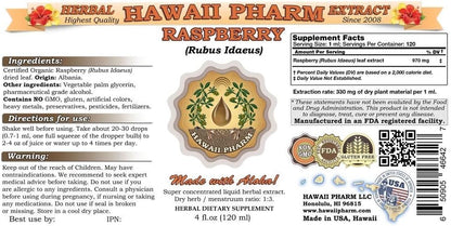 Hawaii Pharm Raspberry (Rubus idaeus) Liquid Extract, Tincture, 2x60 ml