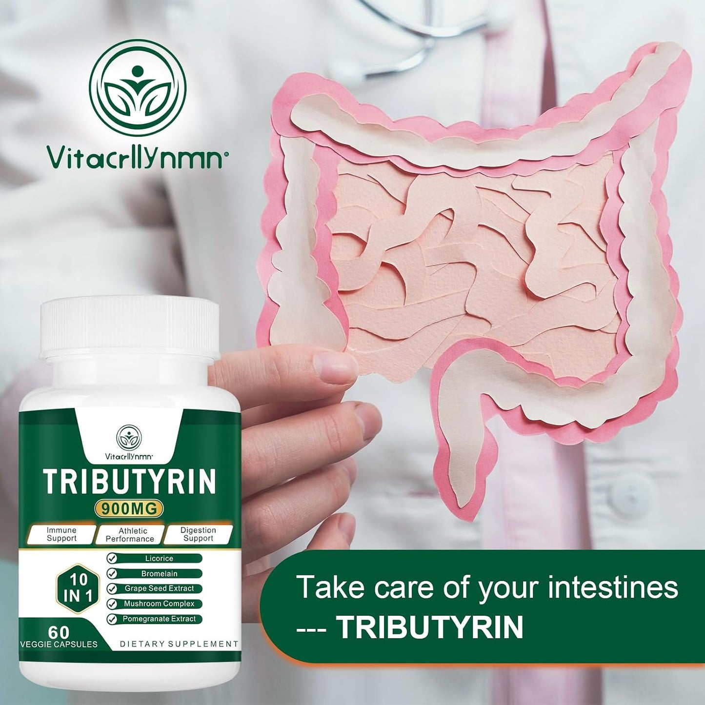 VITACRLLYNMN Tributyrin Supplement – Butyrate Precursor for Gut Barrier Support - görsel 6