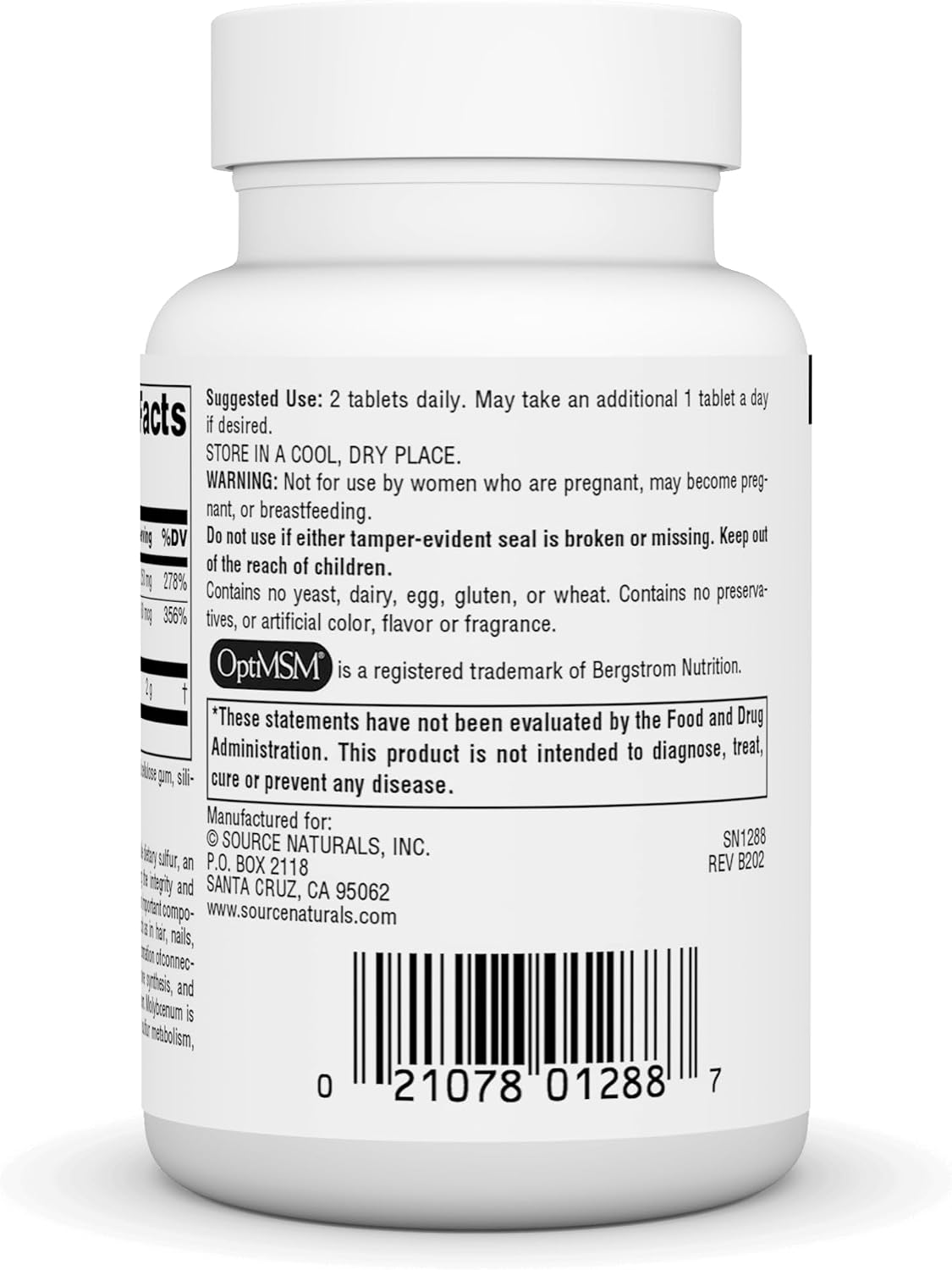 Source Naturals MSM (methylsulphonylmethane), 1000 mg - 60 Tablets - görsel 3