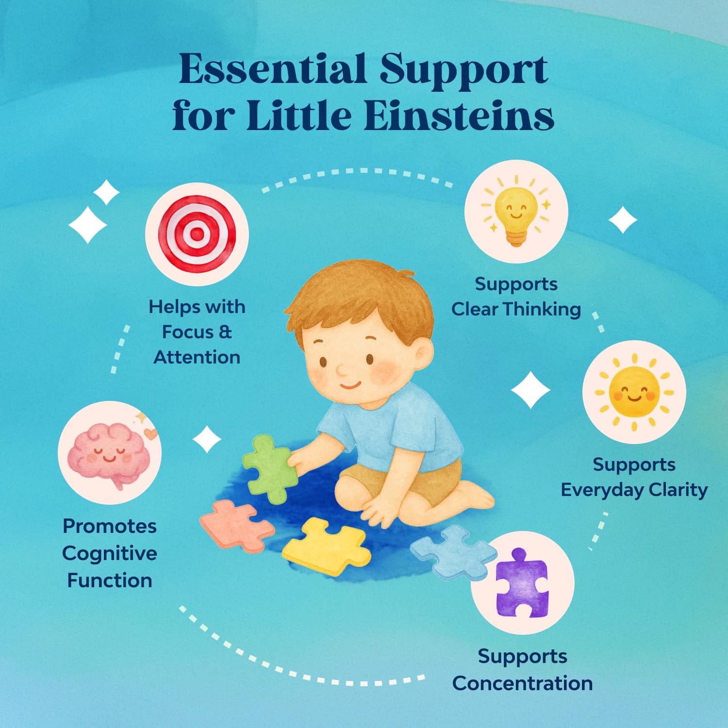 Kids Focus Gummies - Brain Support for Children with Green Tea Extract, B6 & B12 - 90 Gummies - görsel 6