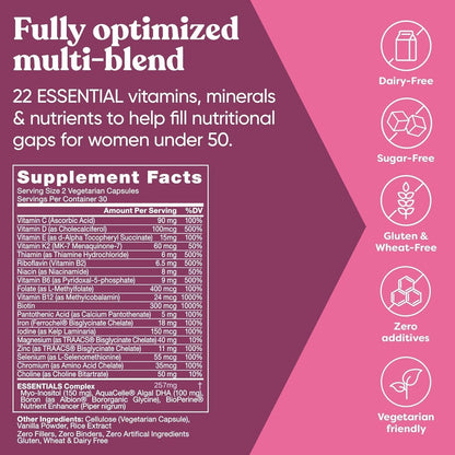 Eu Natural Next Gen Multivitamin for Women - 22 Optimised Vitamins - 60 Vegetarian Soft Capsules