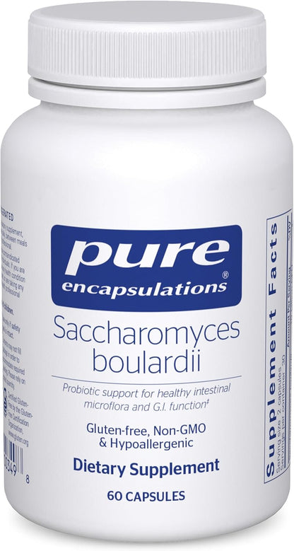 Pure Encapsulations Saccharomyces Boulardii | Natural Probiotic to Support Intestinal Flora | 60 Capsules