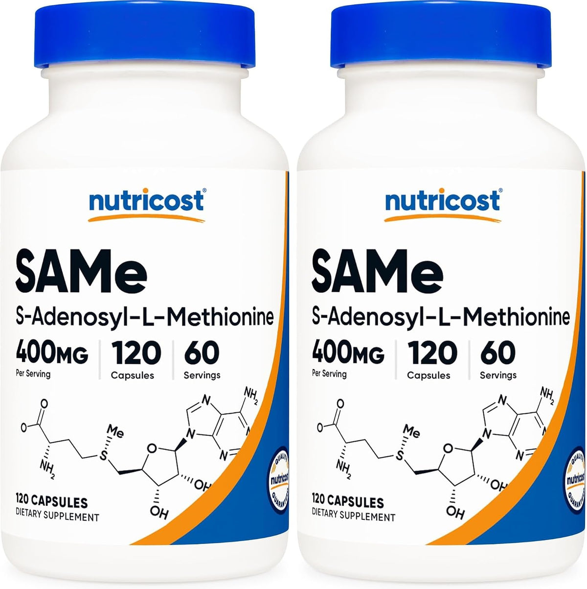 Nutricost SAM-e (S-Adenosyl-L-Methionine) 400mg Per Serving, 120 Capsules (60 Servings) - görsel 6