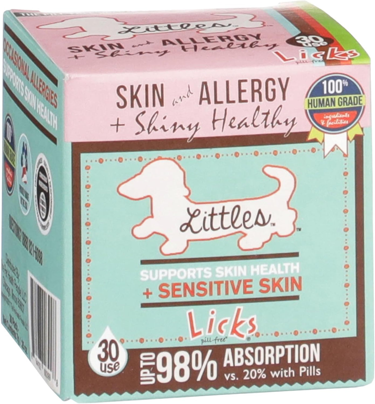 Licks Littles Skin and Allergy Supplement for Dogs – Omega-3, Turmeric, Inositol & Vitamin C – Pill-Free Gel Packets – Fish Flavour – 30 Packets - görsel 1