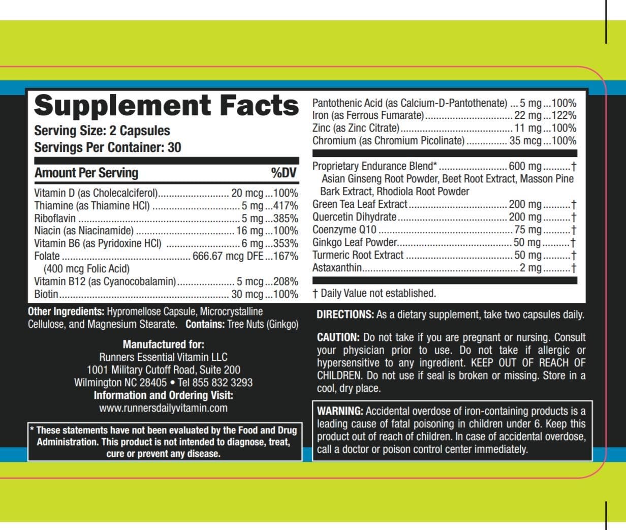 Without Limits Runners Essentials Daily Vitamin Formula - Runners Daily Vitamin - One Month Supply - 60 Capsules - görsel 7