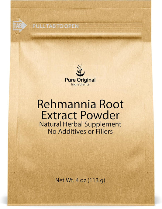 PURE ORIGINAL INGREDIENTS Rehmannia Root Extract Powder (113g) Non-GMO, Chinese Foxglove, Traditional Herbal Supplement