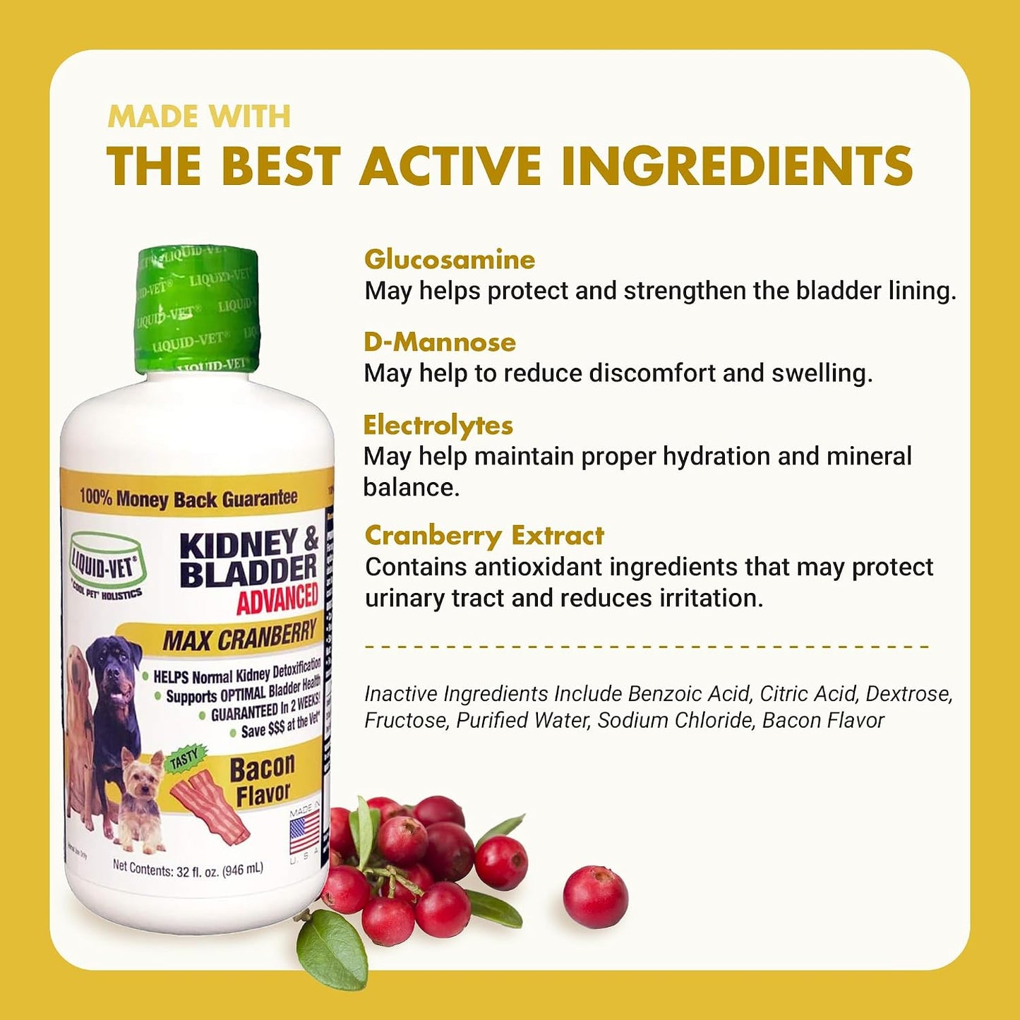 Liquid-Vet K9 Kidney & Bladder Formula with Cranberry & D-Mannose for Dogs - görsel 5