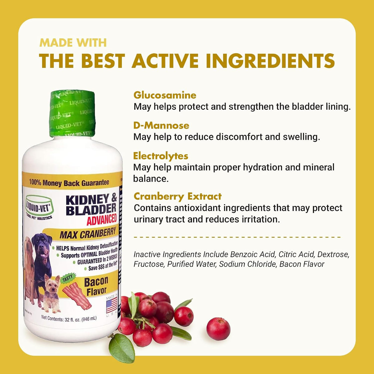 Liquid-Vet K9 Kidney & Bladder Formula with Cranberry & D-Mannose for Dogs - görsel 5