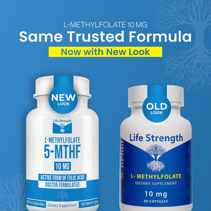 L-Methylfolate 10 mg - 90 Capsules | Active Folate Supplement
