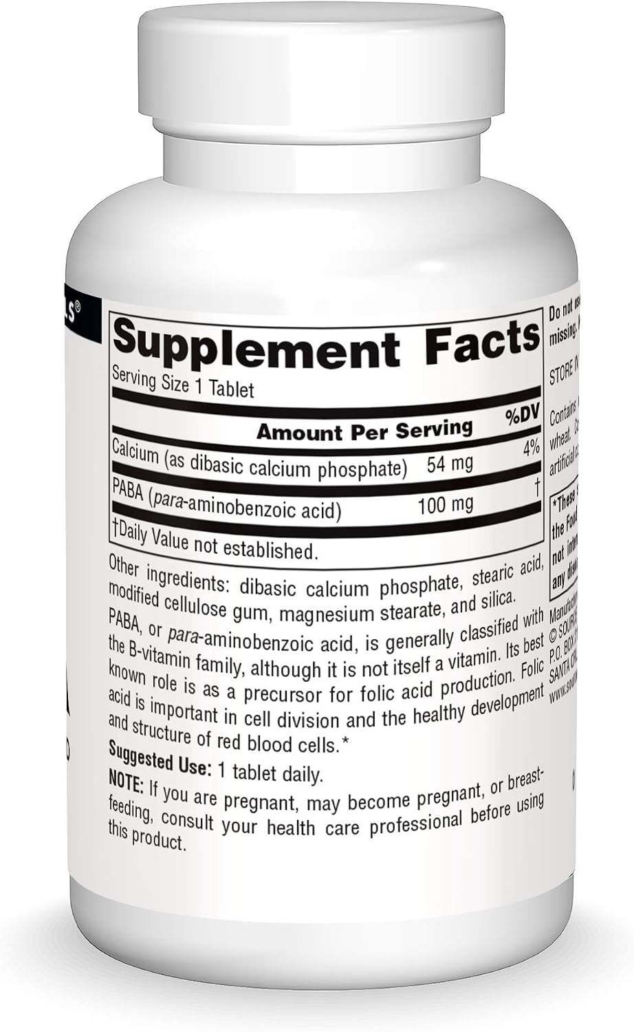Source Naturals PABA, para-Aminobenzoic Acid, 100mg, 250 Tablets - görsel 3