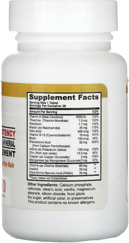 California Natural Hair, 30 Tablets