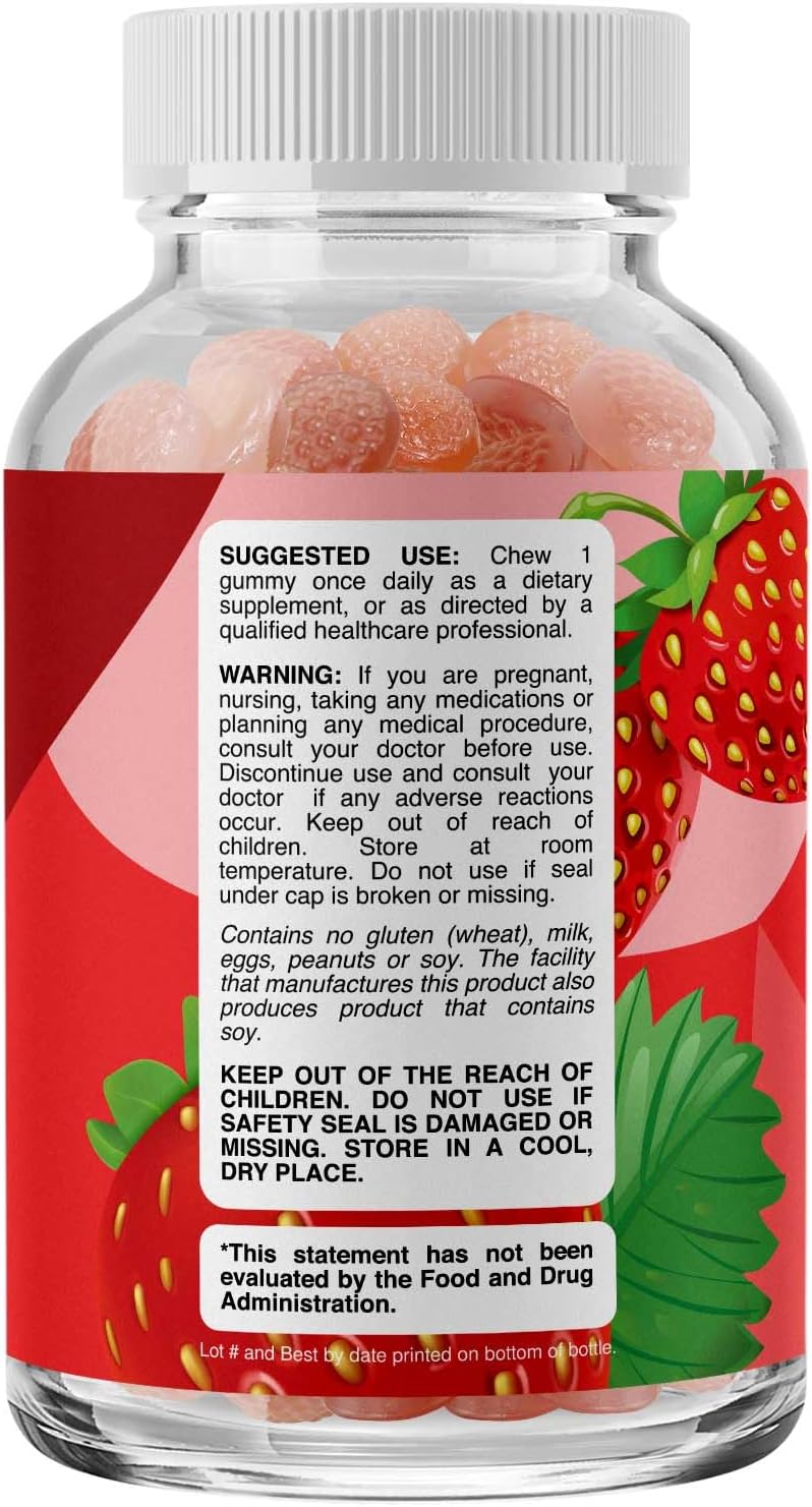 Vitamin B Complex Gummies for Adults & Kids - B Vitamins with Thiamine, Riboflavin, Niacin, B6, B12 & Folate - 60 Gummies - görsel 8