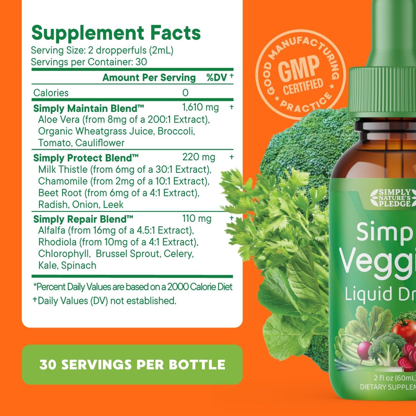 Simply Nature's Pledge Fruit and Vegetable Supplement - Liquid Drops - Whole Food Superfoods - görsel 4