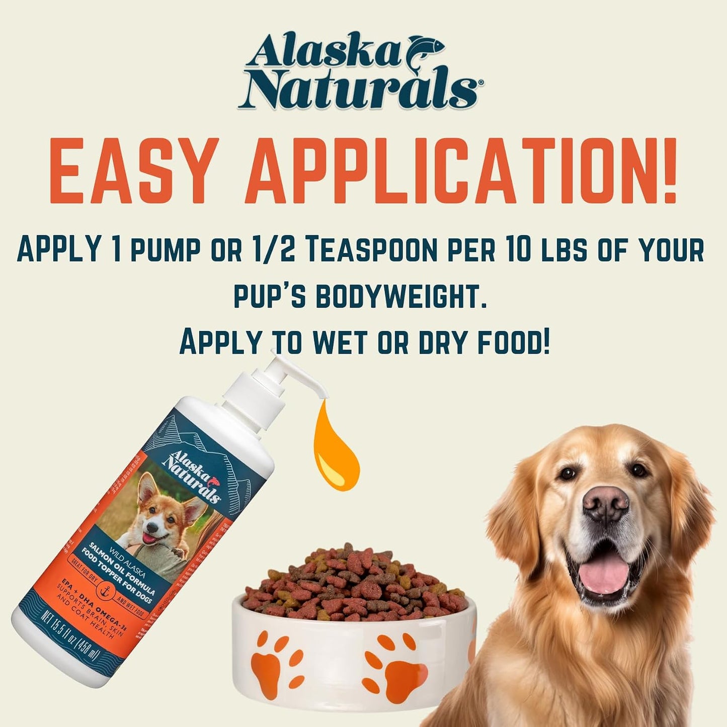 Alaska Naturals Wild Alaskan Salmon Oil Supplement for Dogs Skin and Coat with EPA DHA Omega-3 Fatty Acids Liquid, 8 oz - görsel 4