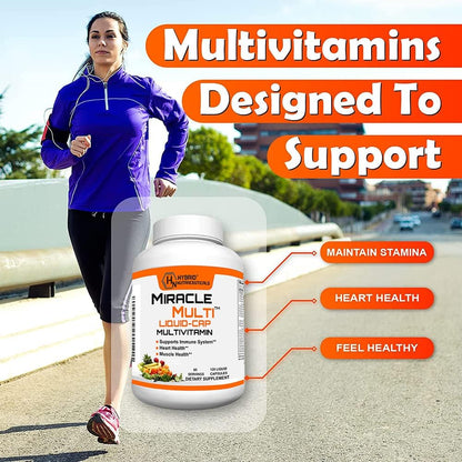 Multi Liquid Multivitamin Softgels - Complete Whole Food Blend with CoQ10, B12 & Superfood Enzymes, 120 Softgels