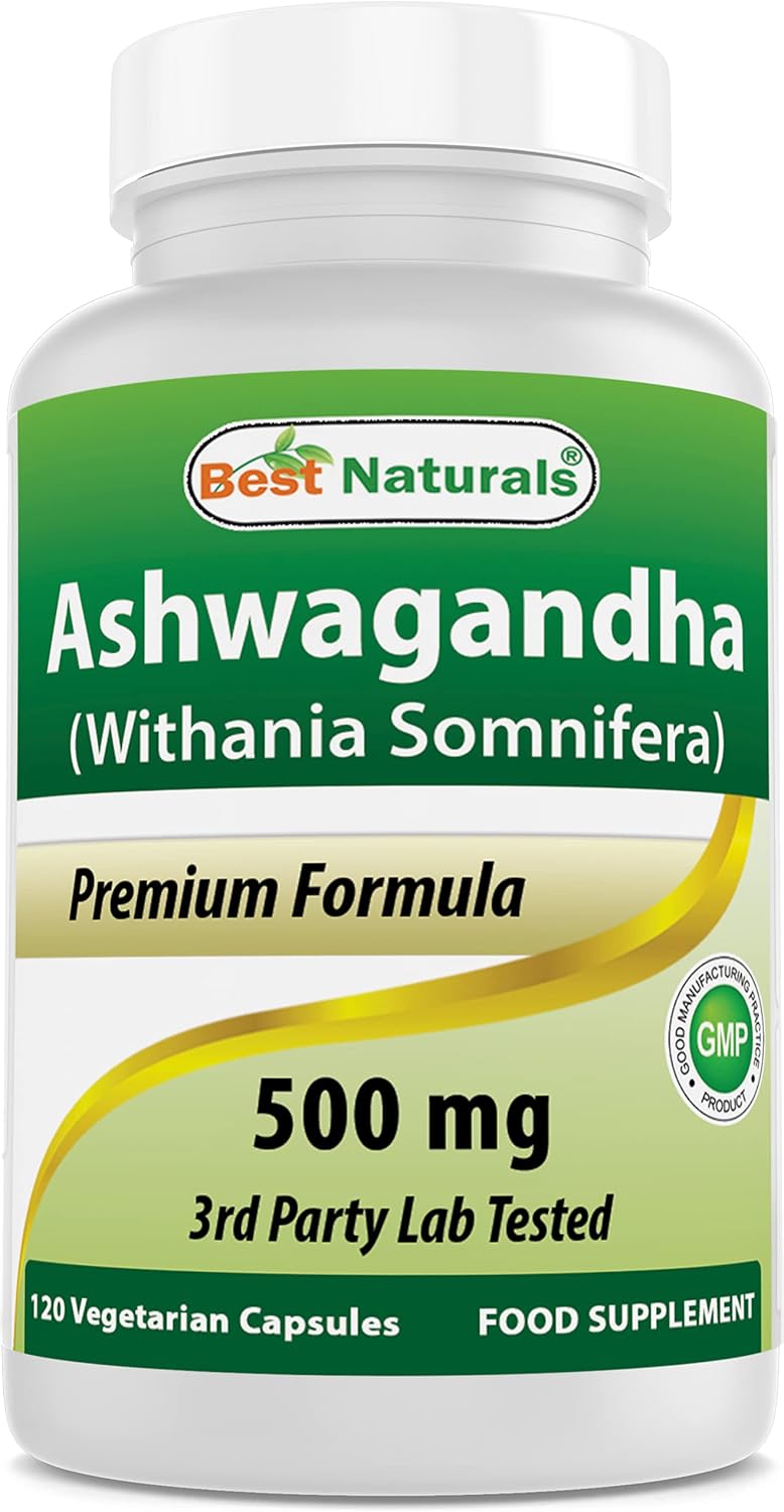 Best Naturals Ashwagandha 500 mg Capsules - 120 Vegetarian Capsules - görsel 1