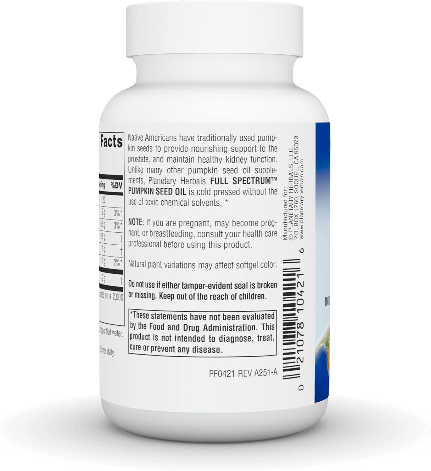 Planetary Formulations - Pumpkin Seed Oil, 45 softgels - görsel 4