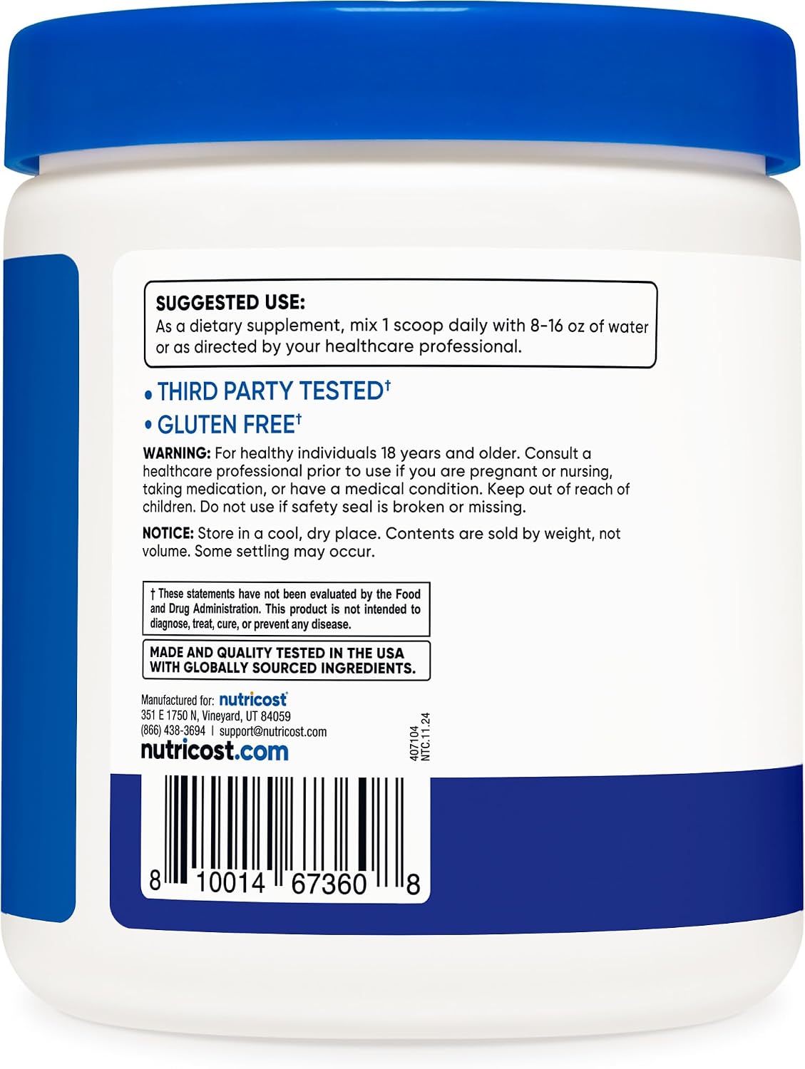 Nutricost EAA Powder - Essential Amino Acids - Blue Raspberry, 30 Servings - görsel 4