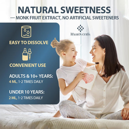 Itharoventis Zeolite Drops with Methyl Vitamin B12 & D3 - Liquid Supplement for Kids and Adults, Monk Fruit Flavour, 60 ml