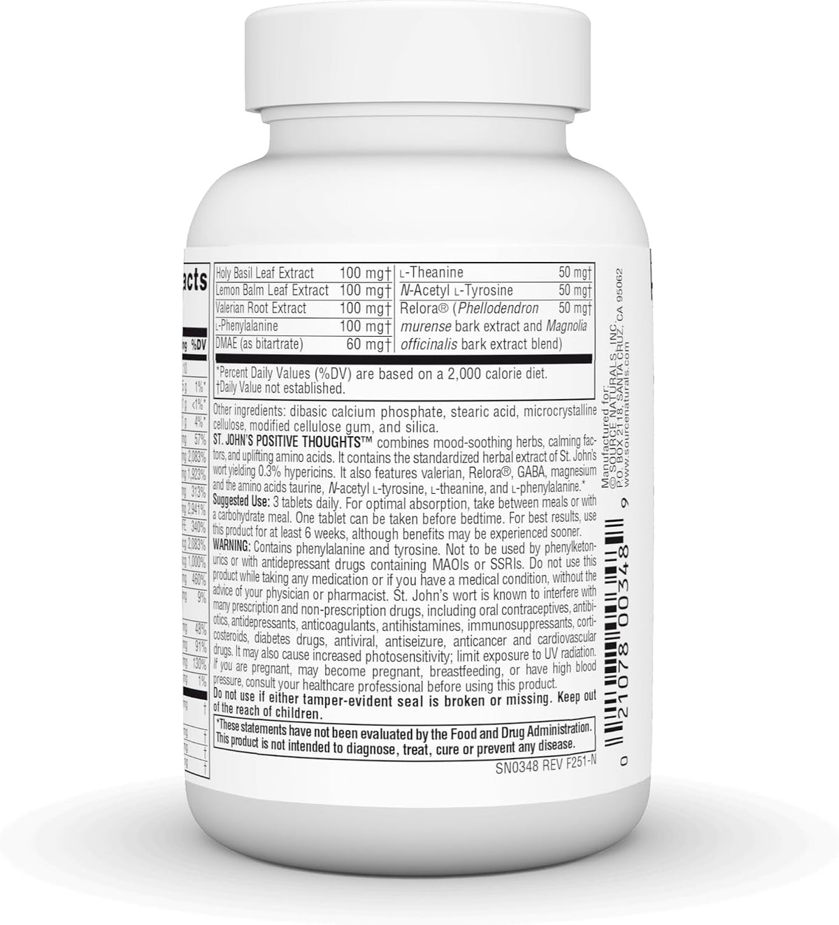 Source Naturals St. John's Positive Thoughts - 45 Tablets - görsel 3
