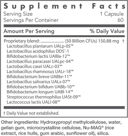NutriCology Restore-Biotic Complete - 50 Billion CFU Probiotic - 12 Strain Formula - Digestive and Gut Health Support - Delayed-Release Capsules - Vegetarian - 60 Capsules