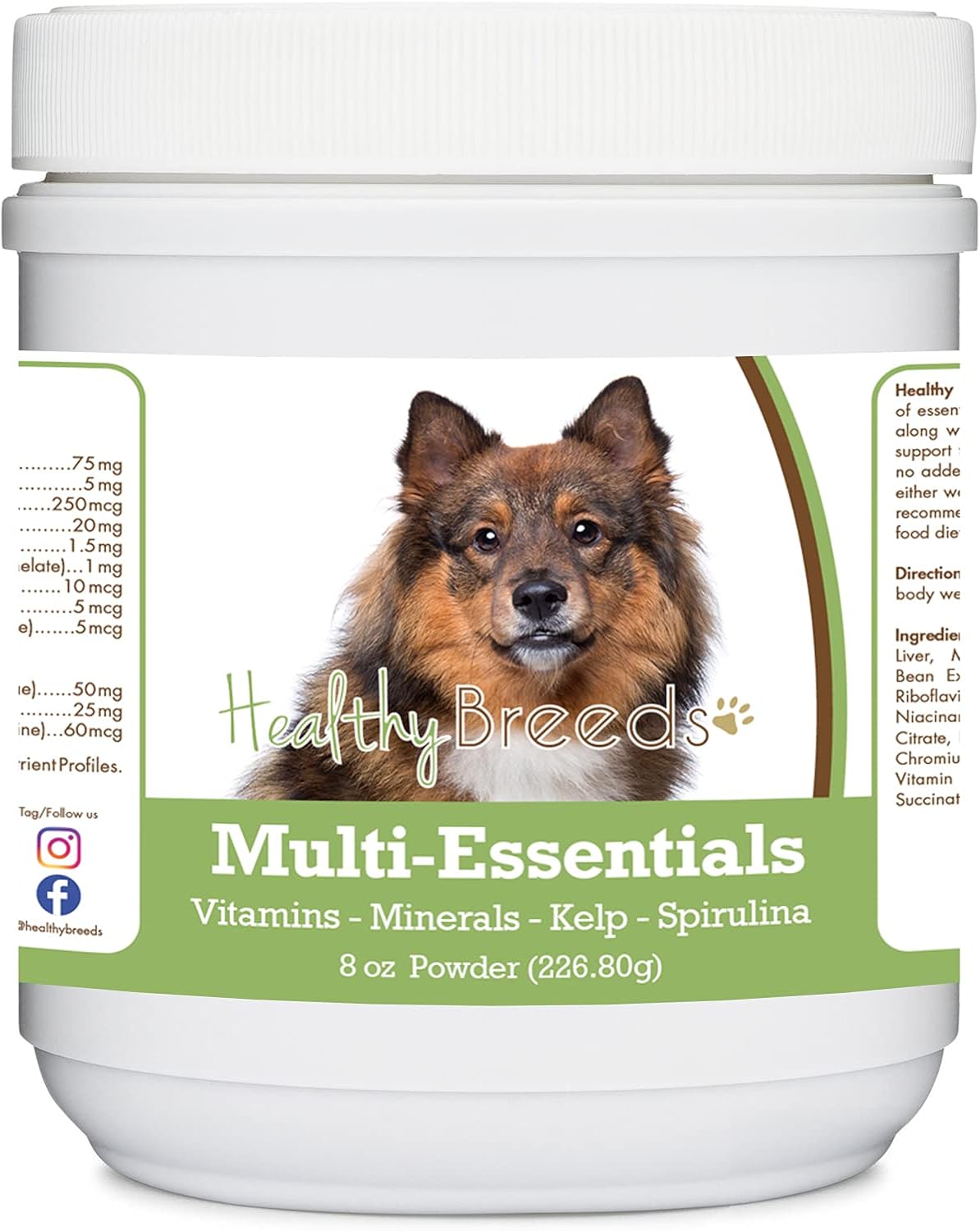 Healthy Breeds Eurasier Multi-Essentials Powder for Dogs - Vitamin & Mineral Supplement, 8 oz (227 g) - görsel 1