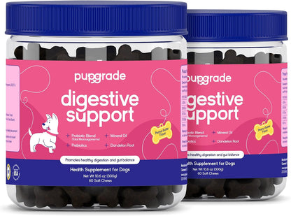 PupGrade Digestive Support for Dogs, Duck Flavour - 60 Soft Chews