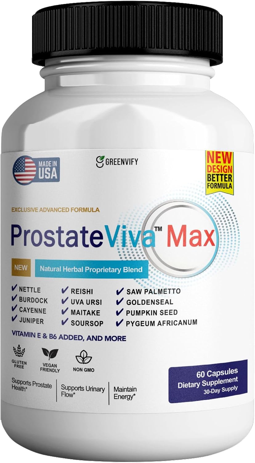 ProstateViva Max Prostate Supplement for Men - Maximum Strength, All-Natural (60 Capsules) - görsel 4