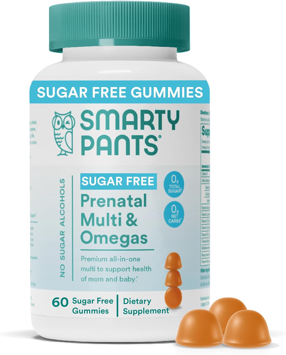 SmartyPants Prenatal Sugar Free Multivitamin Gummies with Methylfolate & Omega 3 - görsel 1