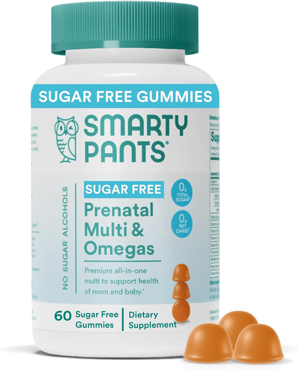 SmartyPants Prenatal Sugar Free Multivitamin Gummies with Methylfolate & Omega 3 - görsel 1