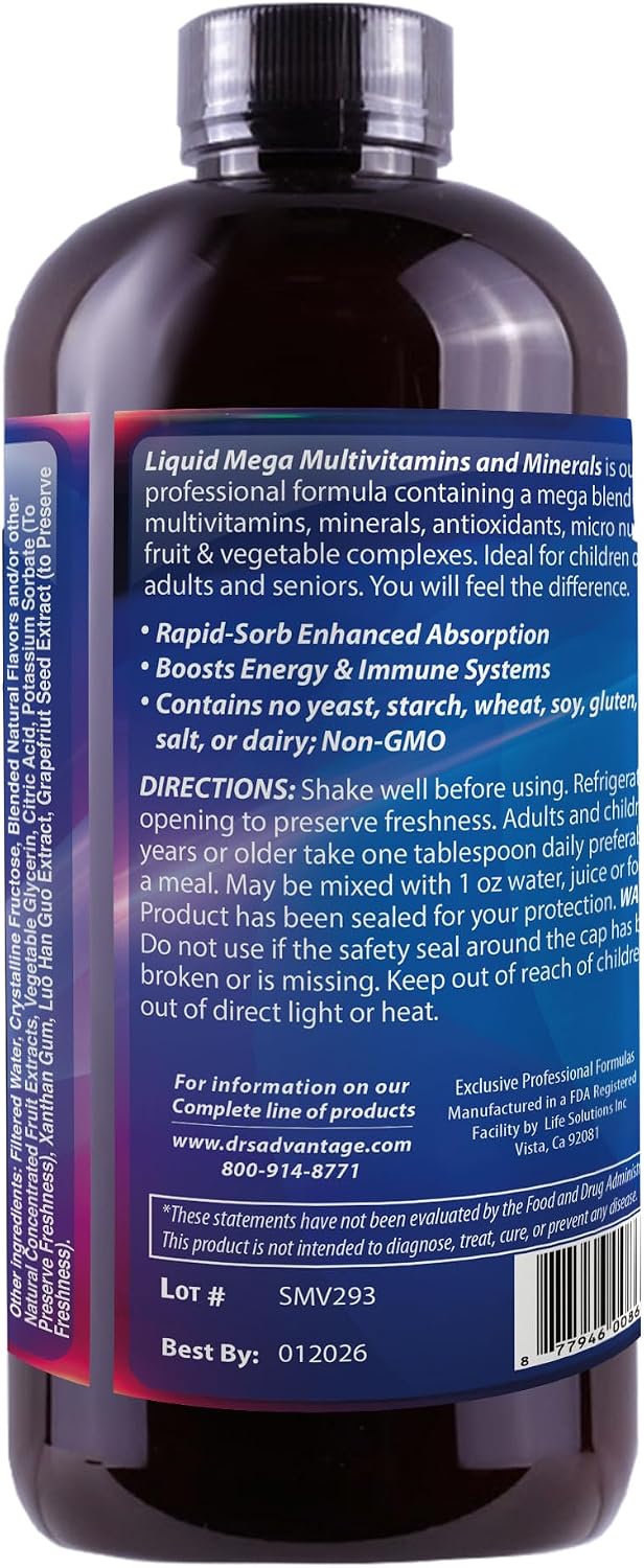 Liquid Mega MultiVitamins & Minerals - 473 ml - görsel 5