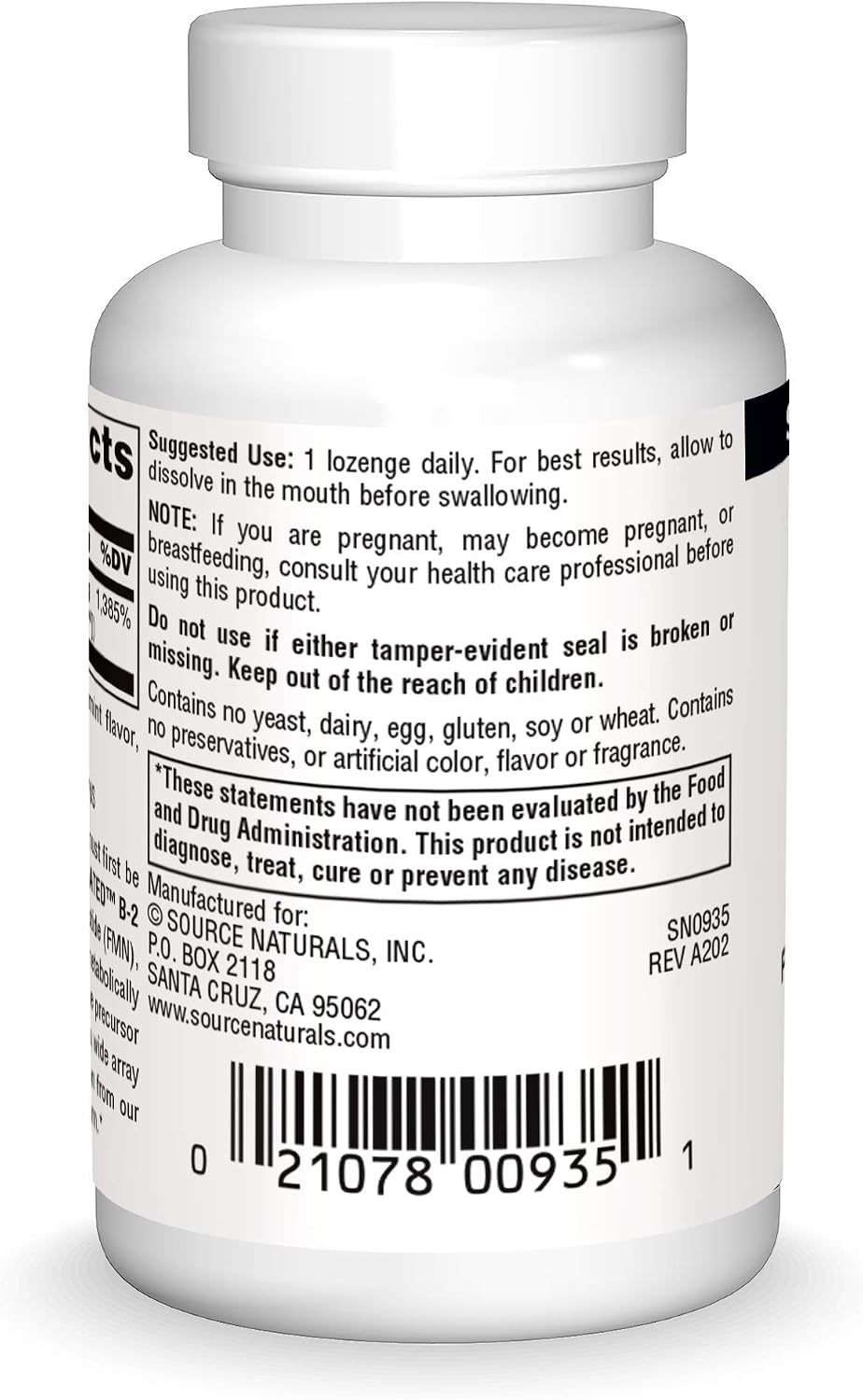 Source Naturals Coenzymated B-2 Lozenges 25mg, 60 Lozenges - görsel 2
