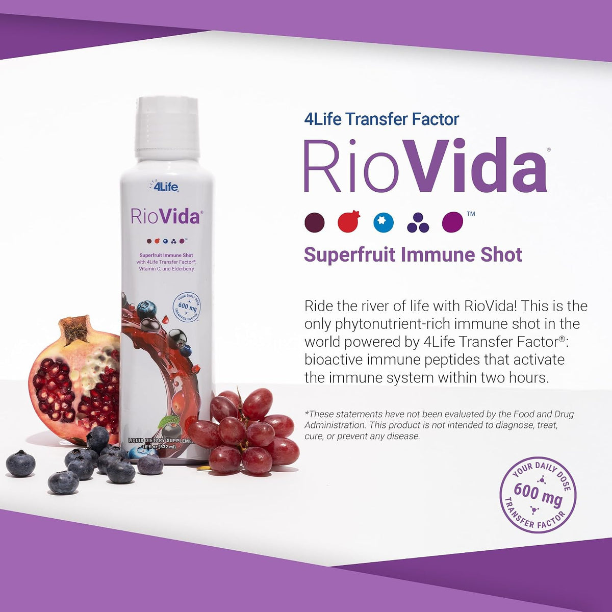 4Life Transfer Factor RioVida Superfruit Immune Shot, 30 Servings - görsel 3