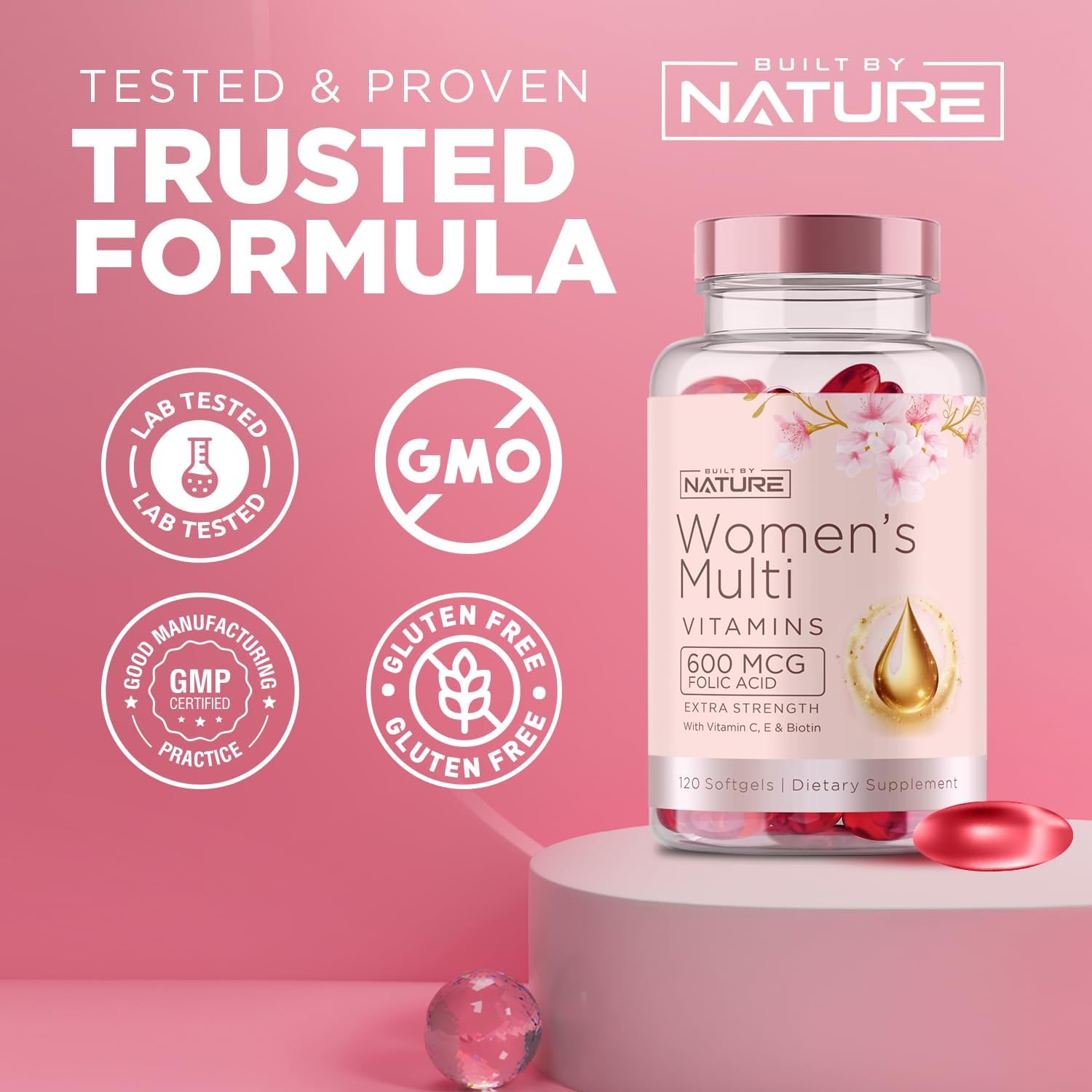 Built by Nature Women's Complete Daily Multivitamin, 120 Softgels - görsel 4