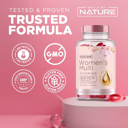 Built by Nature Women's Complete Daily Multivitamin, 120 Softgels
