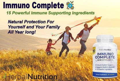 Immune Support Supplement with Vitamin C, D, Zinc and Elderberry - 270 Capsules