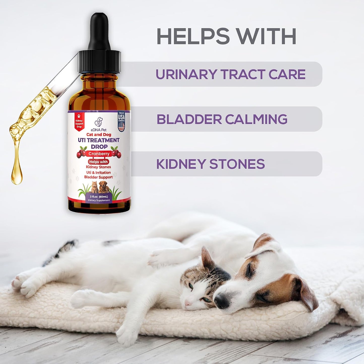 EDNA HOME Cranberry Urinary Support Drops for Dogs and Cats – 60 ml - görsel 3