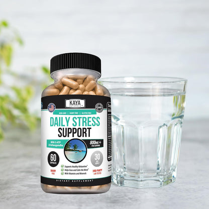 Kaya Naturals Natural Herbal Stress Support Supplement – 60 Capsules