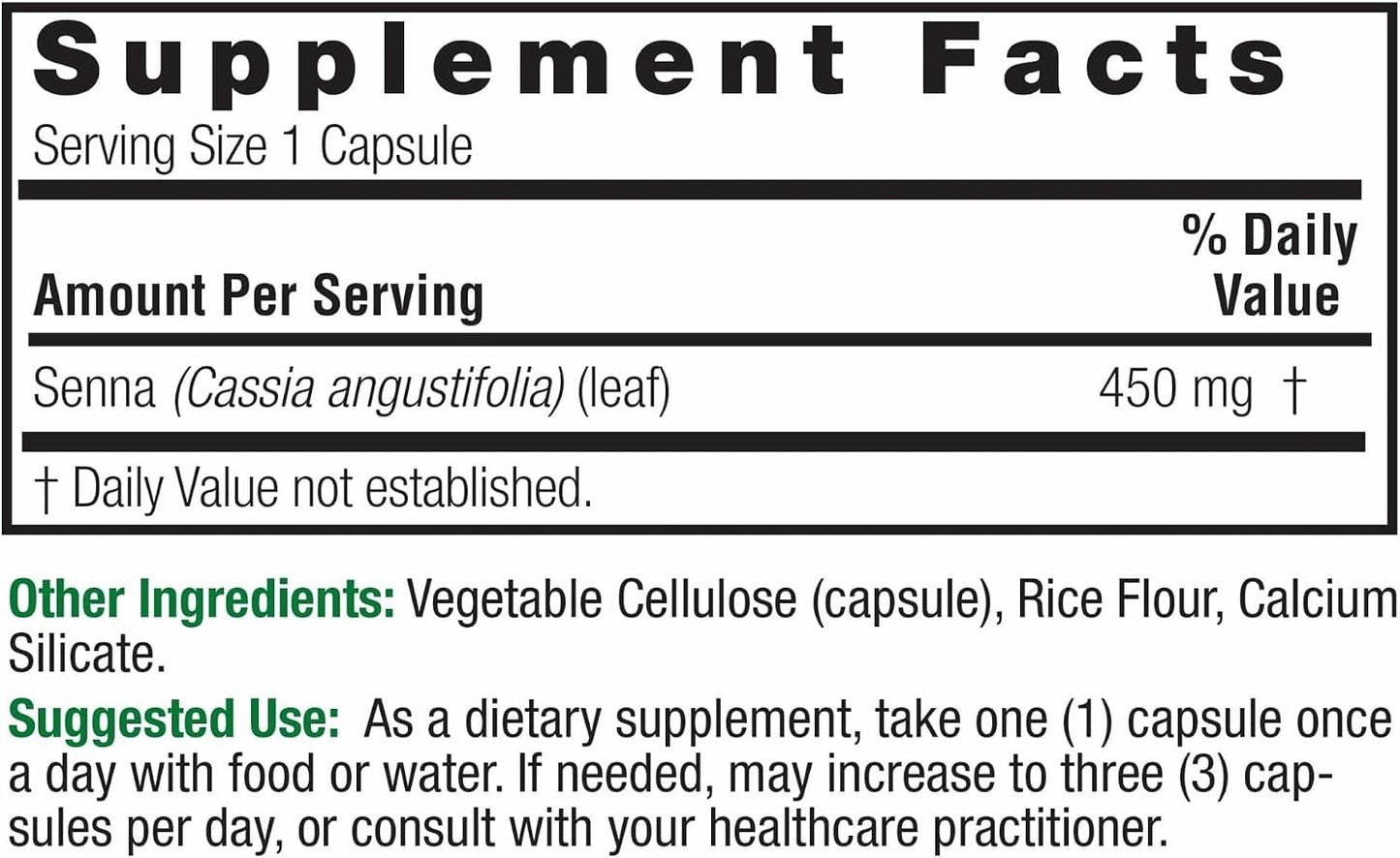 Nature's Answer Senna Leaf Supplement - Supports Digestive Health - 90 Vegetarian Capsules - görsel 2